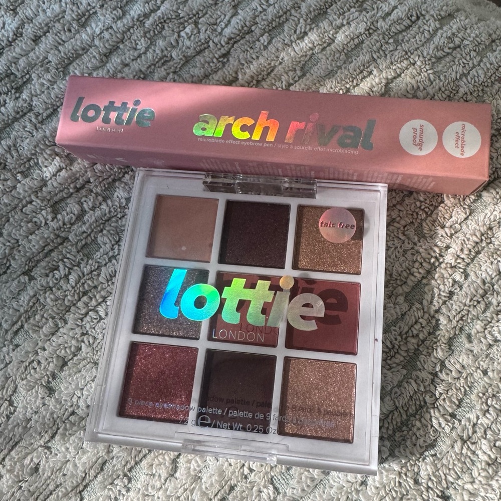 Lottie London Jewels Eyeshadow Palette and eyebrow pencil effect microblade .Set